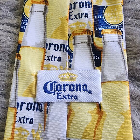 Corona Extra beer bottle graphic novelty men's tie - Picture 2 of 8